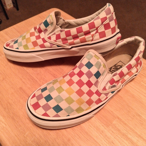 Vans Colorful Checkered Slip-On Sneakers - Picture 4 of 6